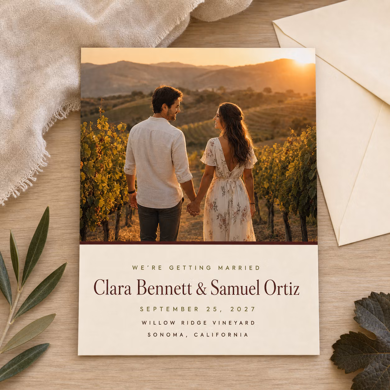 Preview of Rustic Vineyard Save the Date