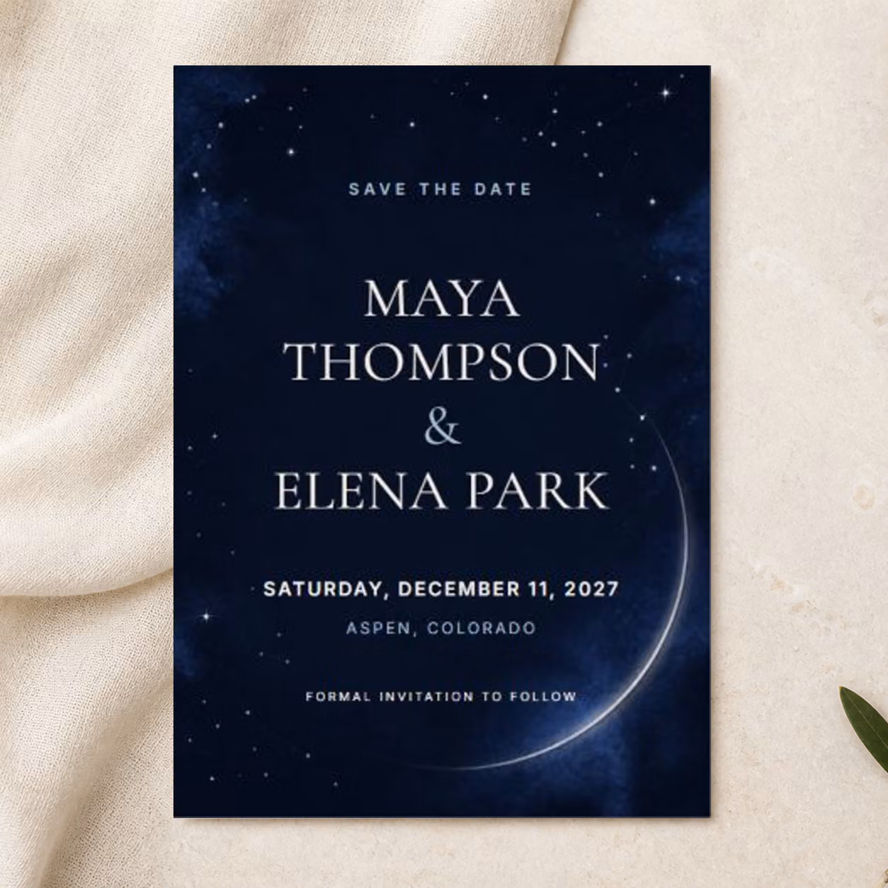 Moonlit Promise Save the Date preview