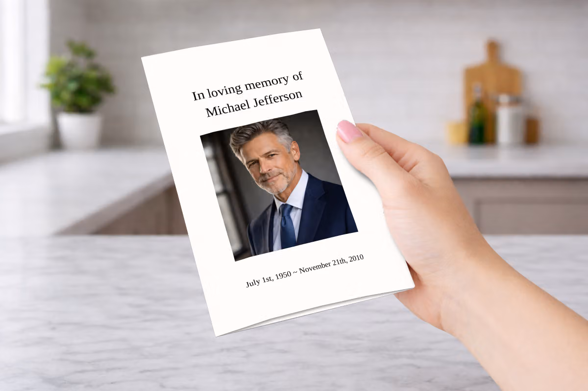 Classic Memorial Pamphlet — In Hand