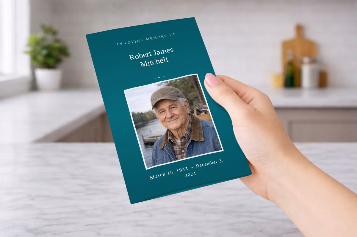 Classic Teal Pamphlet — In Hand
