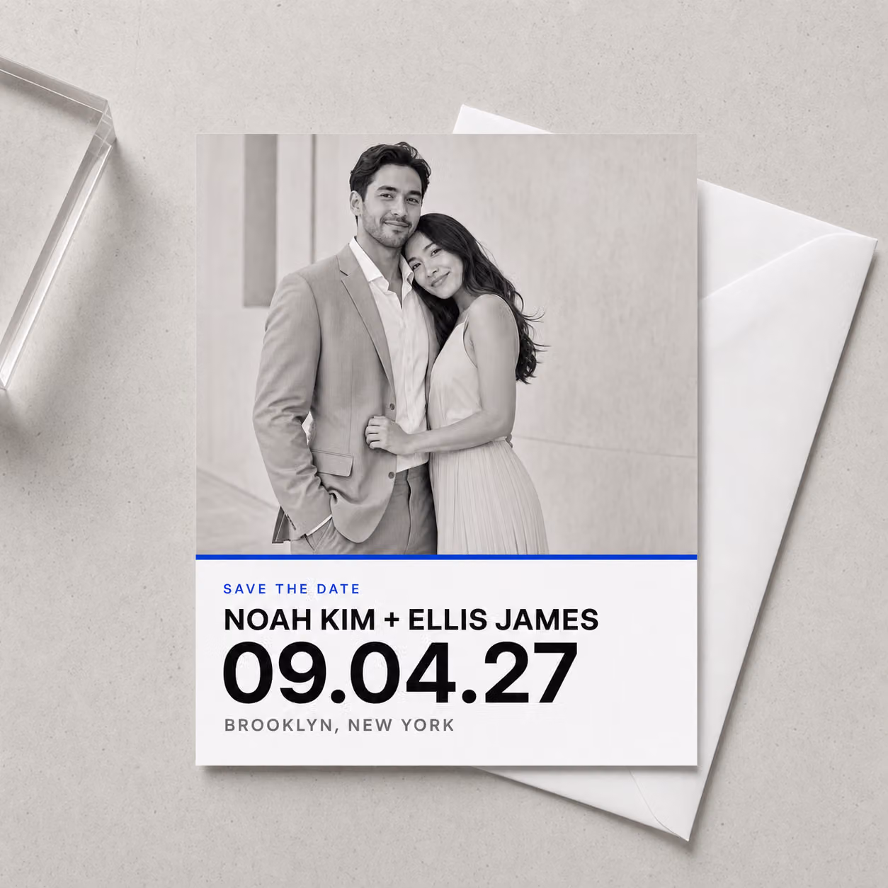 Modern Minimalist save-the-date card design