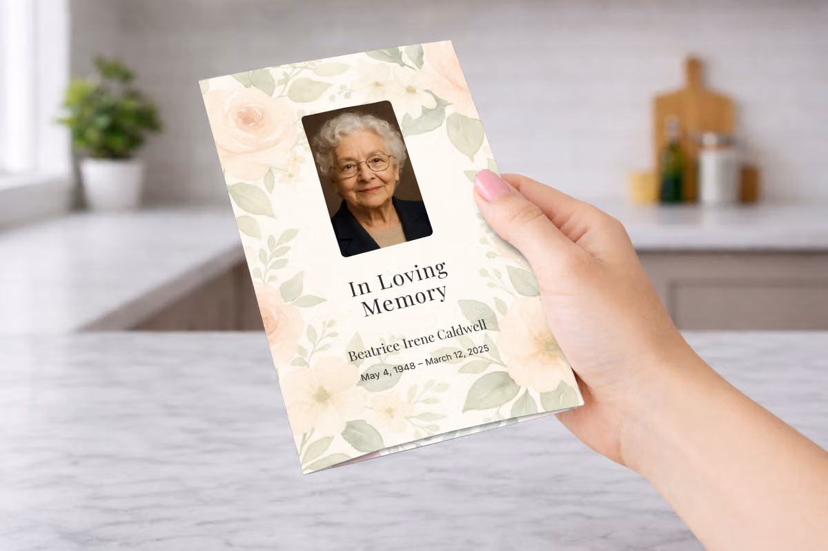 Elegant Floral Pamphlet — In Hand