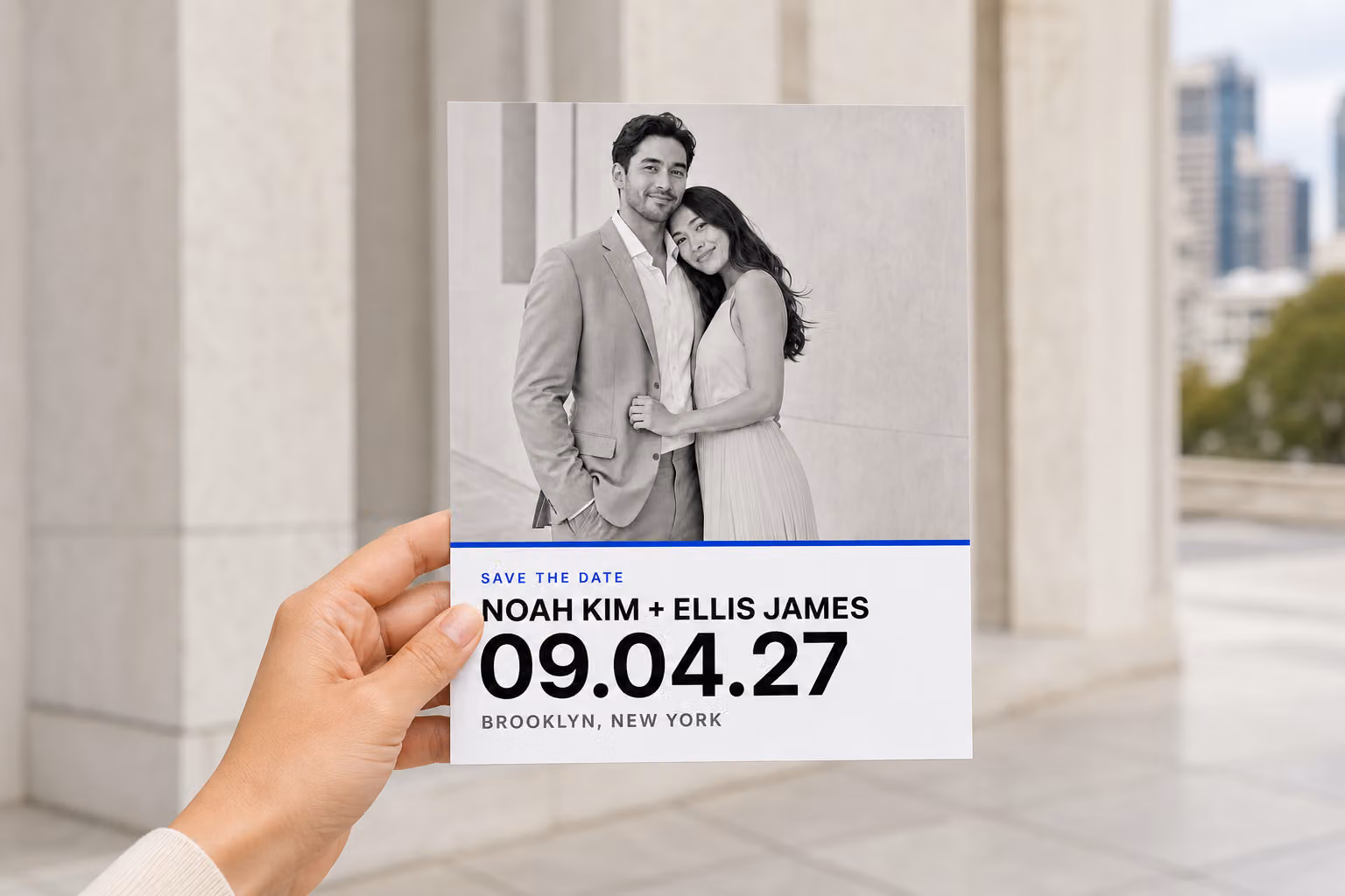 Modern Minimalist Save the Date — In Hand