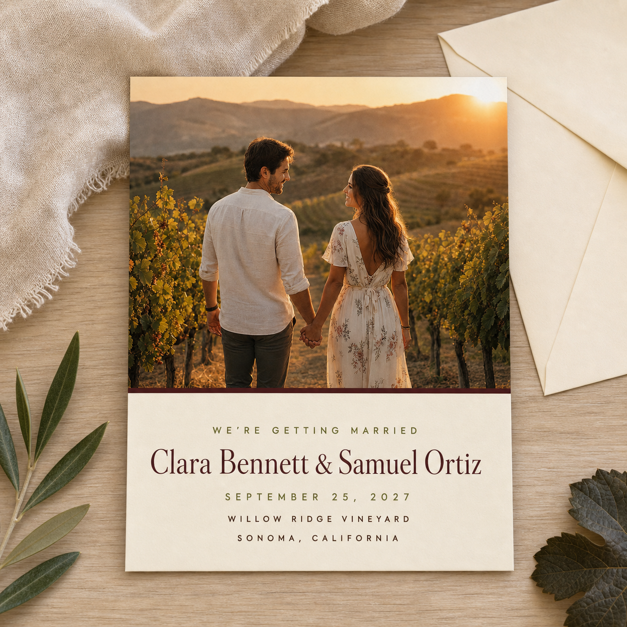 Cover of Rustic Vineyard Save the Date