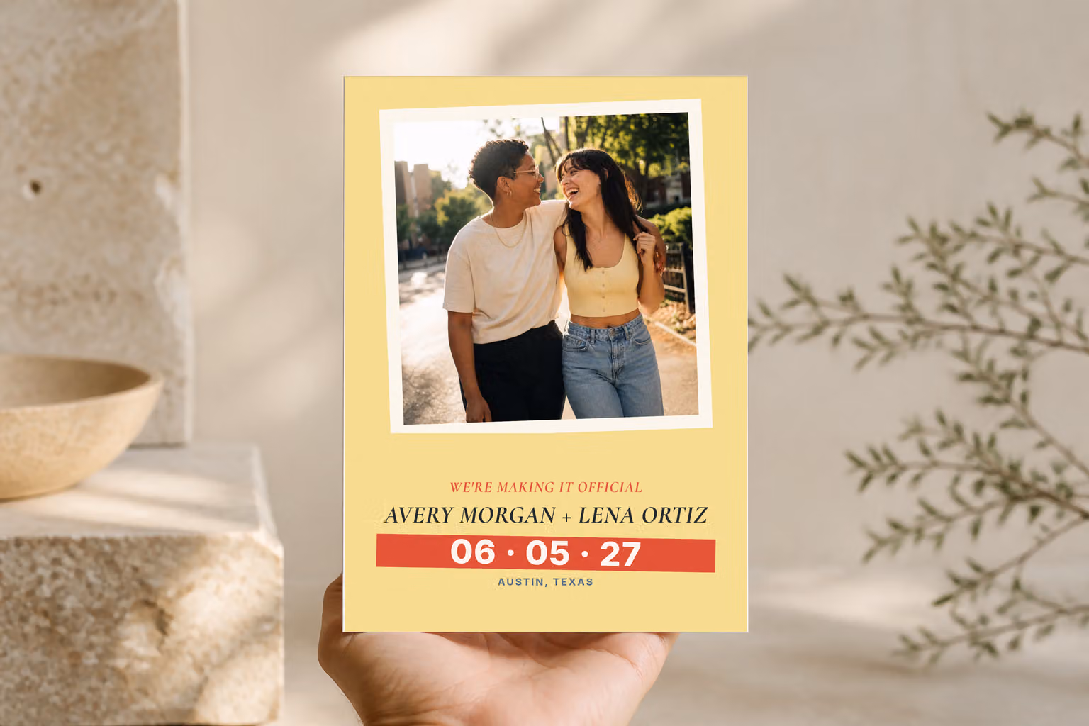 Sunday Snapshot Save the Date — In Hand view