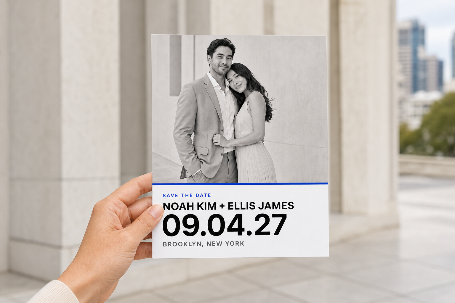 Modern Minimalist Save the Date — In Hand view
